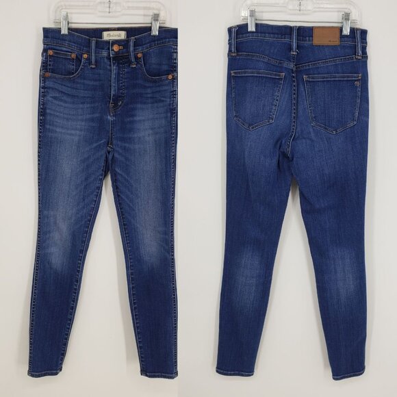 Madewell 10" High Rise Skinny Jeans 26 Women's Stretch Medium Wash Blue Denim - Picture 1 of 8